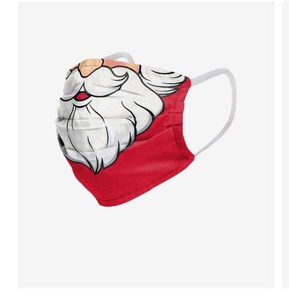 Santa Beard Pleated Face Cover Mask SET (4) Christmas Holiday NWT - Picture 1 of 6